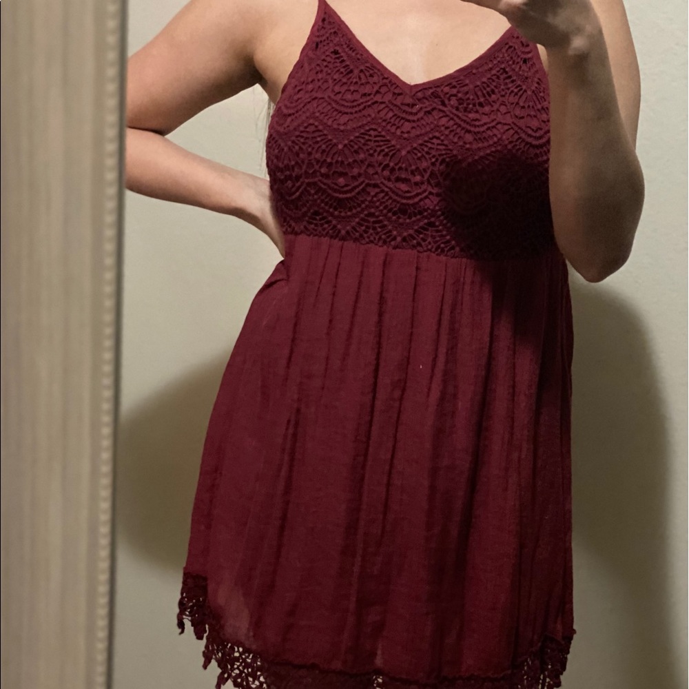 Crochet style mini dress